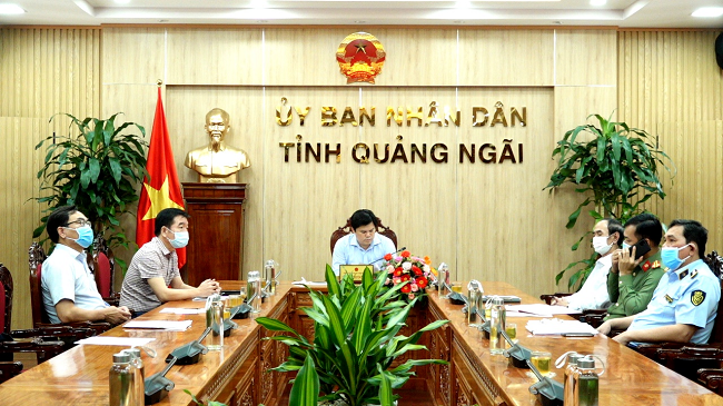 Đồng chí Trần Phước Hiền- Phó Chủ tịch UBND tỉnh chủ trì tại điểm cầu Quảng Ngãi