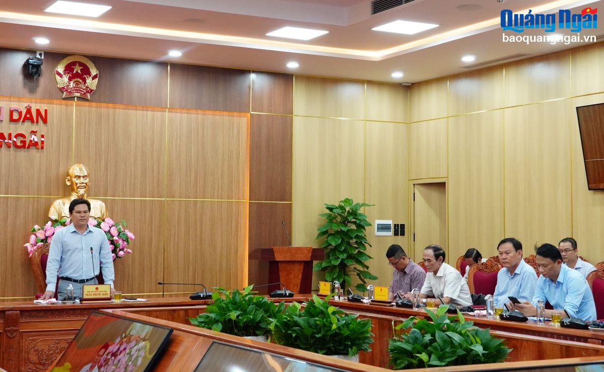 Phó Chủ tịch UBND tỉnh Trần Phước Hiền phát biểu chỉ đạo tại buổi làm việc