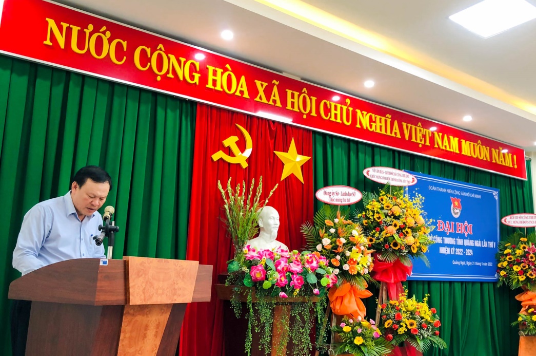 Đồng chí Nguyễn Đức Huy –Bí thư Đảng ủy, Phó Giám đốc Sở Công Thương phát biểu tại Đại hội