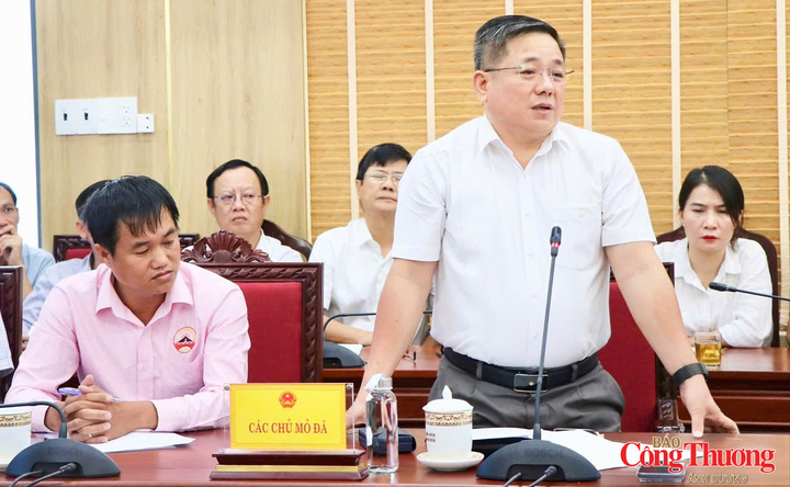 Đại diện các doanh nghiệp là chủ mỏ phát biểu ý kiến tại buổi làm việc